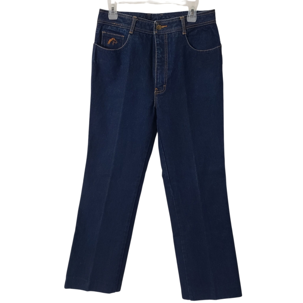 Vintage Jordache Straight Leg Jeans  Western High Waist  Size 33x30 Blue